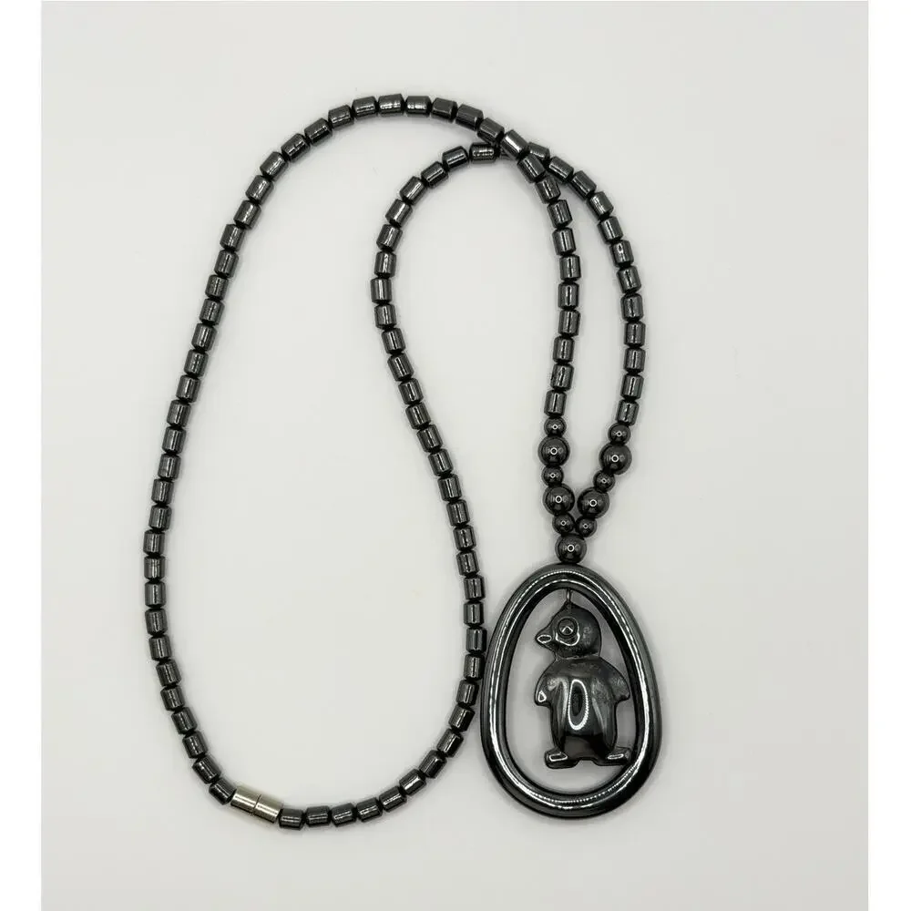 Dark Metal Pendant Necklace Set – 2 Pc Modern Artisan Style